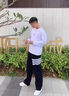 TB BROWINTB 春夏季新款潮牌寬松直筒長(cháng)褲子男女休閑運動(dòng)衛褲 深藍色（毛圈春季款） 36 4碼/36 曬單實(shí)拍圖