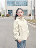 WVD美國(guó)品牌外套2025新款洋氣大童春季初中生風(fēng)衣女孩春秋款兒童上衣米色160 CM 曬單實(shí)拍圖