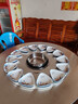 千曼雅304不銹鋼餐桌內置轉盤(pán)圓桌火鍋桌子帶電磁爐家用10人飯店折疊桌 1.5米內置1.0轉盤(pán)加電磁爐50桌腿 曬單實(shí)拍圖