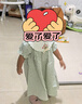幼歌（YOUGE）嬰幼兒夏季靈動(dòng)有型精致花朵刺繡泡泡袖清新格紋連衣裙 綠色格子 90 cm 曬單實(shí)拍圖