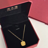 周大福爆閃方糖黃金項鏈(工費560)40cm 約5.7g F233240 曬單實(shí)拍圖