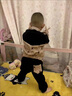 G.DUCKKIDS小黃鴨男童加絨套裝秋冬裝0一3歲嬰兒衣服5男小童寶寶加厚兩件套 白色 80 尺碼6-12月【75-85cm】 曬單實(shí)拍圖