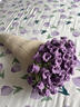 艾格辰花束毛毯成品手工diy材料包玫瑰花束編織毯子女友閨蜜結婚禮物 (牛奶棉)卡其+【紫鈴蘭】 曬單實(shí)拍圖