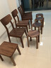 樸愫木作實(shí)木餐椅凳子可疊放黑胡桃木家用圓凳榫卯客廳茶幾創(chuàng  )意小凳子 4把丨11月中 曬單實(shí)拍圖