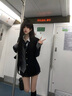 浪莎3雙秋冬小腿襪女士襪子女日系學(xué)生棉襪防掉長筒襪外穿黑色高筒襪 曬單實拍圖