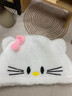 時島日系甜美卡通hellokitty毛絨帽子元氣可愛白色凱蒂貓少女心護耳帽 【KT毛絨帽】 均碼 曬單實拍圖