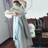 芭米諾漢服女童夏款超仙連衣裙小女孩唐裝夏裝古風(fēng)兒童古裝 綠色 160 曬單實(shí)拍圖