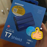 三星（SAMSUNG）2TB Type-c接口 移動(dòng)固態(tài)硬盤(pán) T7 Shield 魔力藍(lán) NVMe讀速1050MB/s  手機(jī)直連筆記本外接 三防保護(hù) 曬單實(shí)拍圖