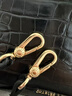 CHARLES&KEITH鱷魚(yú)紋凱莉包手提斜挎婚包包女包生日禮物CK2-50270880-1 Black黑色 S 曬單實(shí)拍圖