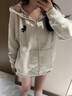 京多夢韓版連帽衛(wèi)衣女2025新款秋冬時尚寬松開衫外套學(xué)院風(fēng)爆款格子上衣 花灰色 （常規(guī)款） L （105-125斤） 曬單實拍圖
