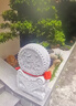 君閔石雕門(mén)墩抱鼓石一對天然漢白玉大象石鼓青石仿古門(mén)當門(mén)口招財擺件 漢白玉花開(kāi)富貴款高60cm一對 曬單實(shí)拍圖