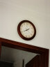 汉时（Hense） 客厅实木挂钟现代简约时钟欧式田园挂表时尚创意办公室石英钟表HW13 A款松木（直径32.2cm) 实拍图