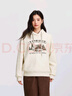 森馬（Semir）地理系列衛衣女冬季圖案插肩袖加絨連帽上衣101724116010 曬單實(shí)拍圖