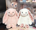 Jellycat花布邦尼兔動(dòng)物毛絨玩偶兔子玩偶兒童禮物娃娃生日新婚禮物 徹蕊（胭脂粉色） Medium 曬單實(shí)拍圖