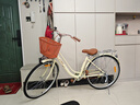京東京造 CT200城市自行車(chē)單速成人學(xué)生男女士通勤單車(chē)奶油黃 曬單實(shí)拍圖