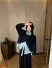 WFKV大碼女裝胖MM春秋新款假兩件上衣闊腿褲感兩件時(shí)尚休閑套裝女 兩件套 3XL 【160-180斤】 曬單實(shí)拍圖