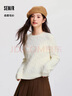 森馬（Semir）森柔毛衫|商場(chǎng)同款毛衣女圓領(lǐng)純色2024冬季絞花上衣101724107014 曬單實(shí)拍圖