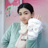 恒源祥貓咪手套女2024冬季保暖翻蓋可愛(ài)毛絨手套禮盒裝送女友生日禮物 貓咪-白色[高檔禮盒裝] 均碼 曬單實(shí)拍圖