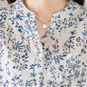 子牧棉麻2024夏裝 女小清新碎花短袖上衣時(shí)尚百搭小衫青花瓷印花襯衫3690 青花瓷 M (建議95-115斤) 曬單實(shí)拍圖