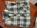 花花公子（PLAYBOY）2025春秋純棉襯衫男長(cháng)袖青年格子全棉免燙襯衣潮牌寬松休閑外套 K12111米藍色 2XL 145-160斤 曬單實(shí)拍圖