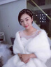 加厚披肩保暖新娘旗袍斗篷婚紗禮服披風(fēng)狐貍毛貂皮毛皮草兔毛大碼 白色暖背款（豪華版） 均碼 曬單實(shí)拍圖
