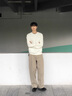 哈吉斯（HAZZYS）男裝 春秋款休閑衣服男上衣棉彈長袖套頭衛(wèi)衣男ABTZE0CCX32 米黃色OW XL （180/100A 50） 曬單實拍圖