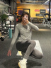 維多利亞旅行者（VICTORIATOURIST）瑜伽服套裝女秋冬跑步運動(dòng)健身服普拉提訓練長(cháng)袖修身兩件套灰L 曬單實(shí)拍圖