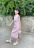WVD國際品牌女童國風旗袍兒童新中式漢服2025新款兒童夏薄款唐裝小女孩洋裝 粉色 粉色 100 曬單實拍圖