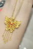 金至尊（3DG Jewellery）蝶舞相迎黃金項鏈足金999古法蝴蝶頸鏈金鏈子自戴送禮計價 總重18.41克（金重17.59克） 曬單實拍圖
