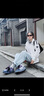 adidas情侶款復古風(fēng)梭織立領(lǐng)夾克外套男女阿迪達斯官方三葉草 深灰 L 曬單實(shí)拍圖