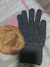 回力（Warrior）毛線(xiàn)手套男冬季保暖加絨加厚棉針織騎行觸屏防寒冬天女手套開(kāi)車(chē) 黑色 均碼 曬單實(shí)拍圖