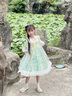 WVD國際品牌漢服女童洋裝夏季2025新款兒童唐裝超仙中國風(fēng)夏款古風(fēng)公主裙子 綠色 綠色 100 曬單實拍圖