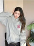 WYKZ品牌聯(lián)名衛衣女寬松連帽2025新品潮牌情侶上衣服春秋長(cháng)袖T恤男女 024款白色 L (115-130斤) 曬單實(shí)拍圖