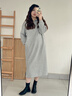 班尼路S&K系列連衣裙女裝連帽衛衣裙子女新款設計感秋冬裝衣服潮流長(cháng)裙 麻灰#純色 【棉柔親膚】 M 曬單實(shí)拍圖