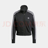 阿迪達斯 （adidas）三葉草系列 女 KNITTED TOP 針織夾克 IY7278 黑色  M  曬單實(shí)拍圖