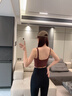 gigt極吉運動背心女防震一體健身服美背瑜伽文胸固定杯高強度運動內(nèi)衣 板栗咖【固定杯胸墊】 M (70C70D/75B/75C/75D) 曬單實拍圖