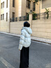 坦博爾【熱銷60萬件】泡芙短款可脫卸帽羽絨服女冬季面包服保暖外套520D 泡芙藍(lán) M (165) 曬單實拍圖