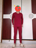 貓人【本命年鴻運】男士保暖內衣男羊毛發(fā)熱套裝秋衣秋褲女紅25年新品 曬單實(shí)拍圖
