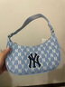 FAVES MLBmlb包腋下包餃子包ny洋基隊包單肩包女包月牙包 皮質(zhì)壓花包洋基隊 壓花白色【禮盒款】 曬單實(shí)拍圖
