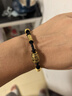 中國黃金（CHINA GOLD）黃金手鏈男女款足金饕餮彎管圖騰轉運珠手繩教師節生日禮物送男友 【今/次日達】饕餮手繩【黑皮繩】約0.9g 曬單實(shí)拍圖