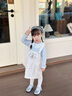班喜迪女童連衣裙春裝2026新款洋氣寶寶公主裙周歲禮服春秋兒童背帶裙子 藍色 80 曬單實(shí)拍圖