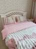 南極人兔毛絨床上四件套加厚珊瑚牛奶絨床單被套床品加絨床笠床裙件套三 七彩粉-牛奶絨泡泡印花粉【絨毛細密】 1.8m 床單款 四件套-被套200*230cm 曬單實(shí)拍圖