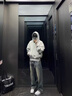 牧唯美式硬挺480g重磅連帽衛(wèi)衣男士秋季新款硬挺短款套頭情侶上衣外套 白花灰 XL [建議145-165斤] 曬單實(shí)拍圖