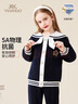 英氏（YEEHOO）女童套裝兒童外套褲子兩件套秋季學(xué)院風(fēng)休閑中大童裝洋氣秋裝新款 海軍淑女領(lǐng)結(jié)-深藍 120 曬單實拍圖