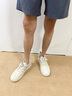 森馬（Senma）男鞋夏季休閑百搭時尚小白鞋子男士軟底輕便厚底增高板鞋男款透氣 米色 42 曬單實(shí)拍圖