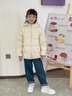 雅鹿兒童輕薄羽絨服短款男童女童中大童寶寶學(xué)生秋冬薄款超輕冬裝外套 米色 140 曬單實(shí)拍圖