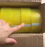 得力(deli)高品質(zhì)透明黃封箱膠帶打包 60mm*100y*48μm  24卷整箱裝 封箱器 辦公用品 JD420 曬單實(shí)拍圖