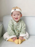 G.DUCKKIDS小黃鴨童裝寶寶套裝夏季薄款兒童漢服男孩子周歲禮服嬰兒衣服夏裝 綠色 80 尺碼建議9-12個月cm 曬單實拍圖