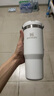 STANLEY拎拎杯吸管杯水杯保溫杯不銹鋼杯子大容量辦公車載887ML-霜白 曬單實拍圖