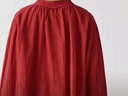 無(wú)印良品 MUJI IDEE 女式 強捻長(cháng)袖襯衫女士襯衣內搭春秋GAD04C4S 深紅色 M （155/80A） 曬單實(shí)拍圖
